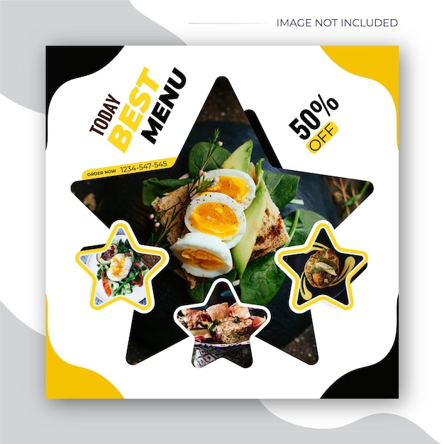 food menu social media banner Instagram banner template