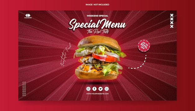 Food menu social media banner template