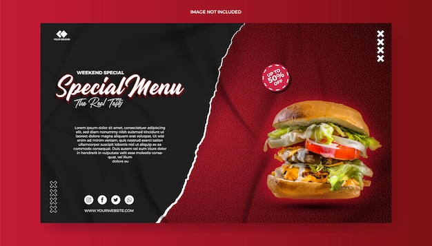 Food menu social media banner template