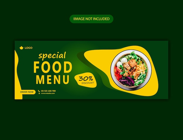 Food menu social media cover template free vector