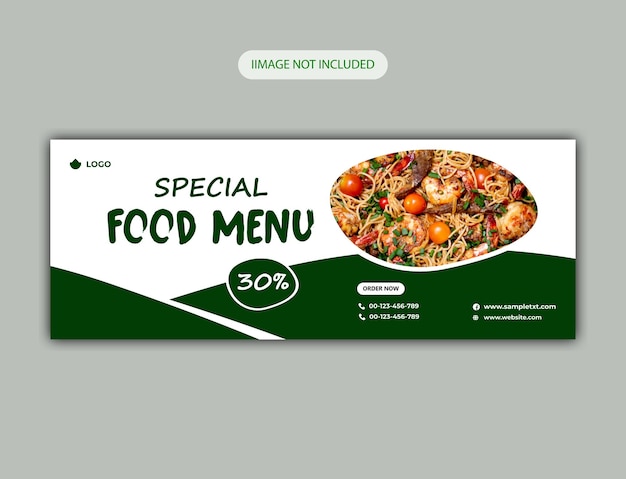 Food menu social media cover template Free vector