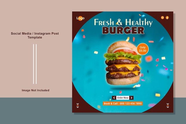 Food menu social media or instagram post banner template