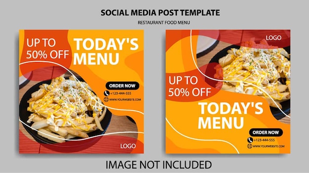 Food menu social media Instagram template