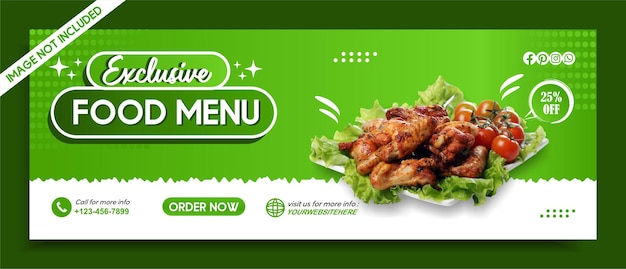 Vector food menu social media post  banner template