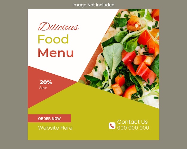 Food menu and social media post design