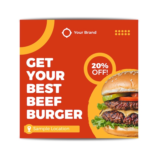 food menu social media post instagram template for restaurant and ecommerce promotion