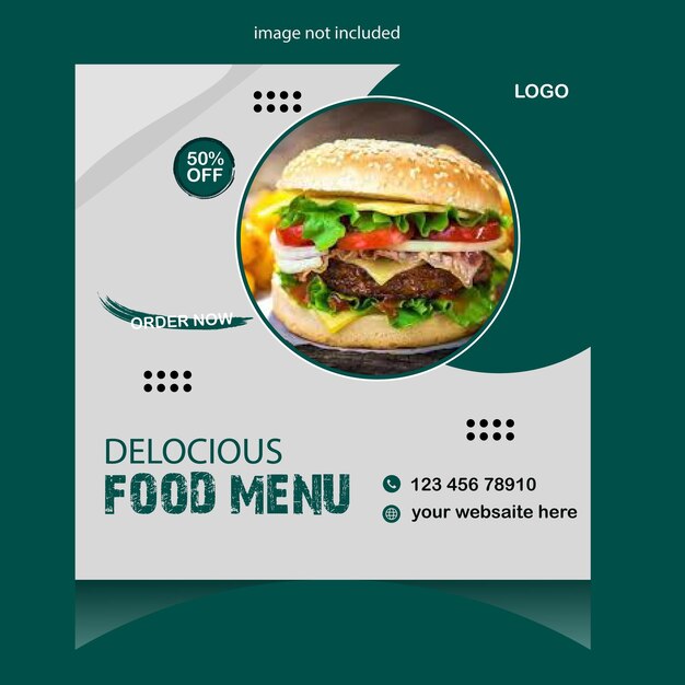 Food Menu Social Media Post template