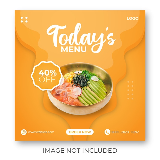 Food menu social media post template