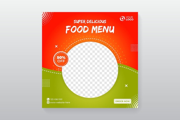 Food Menu Social Media Post Template