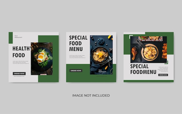 Food Menu Social Media Promotion Template Design or Instagram Banner template