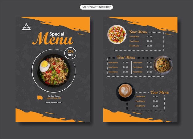 Vector food menu tamplete design