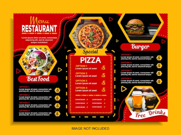 Vector food menu template design concept