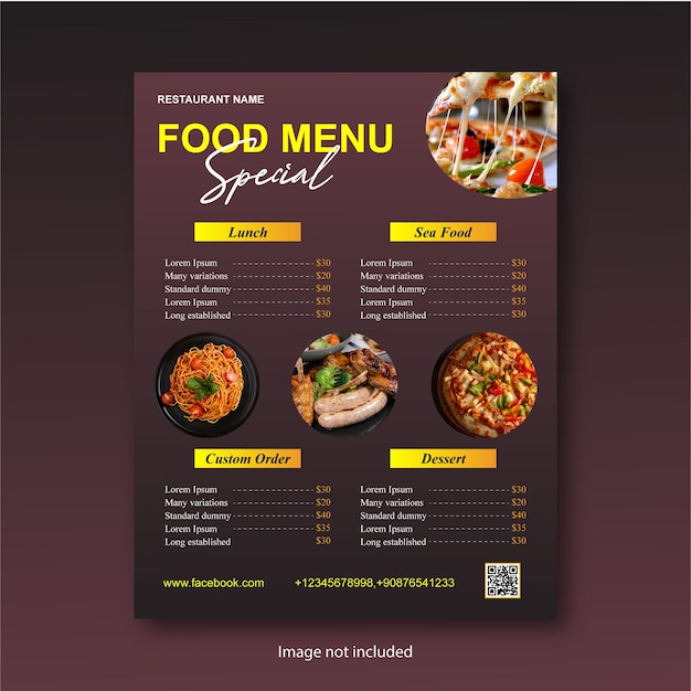 Food Menu Template Design