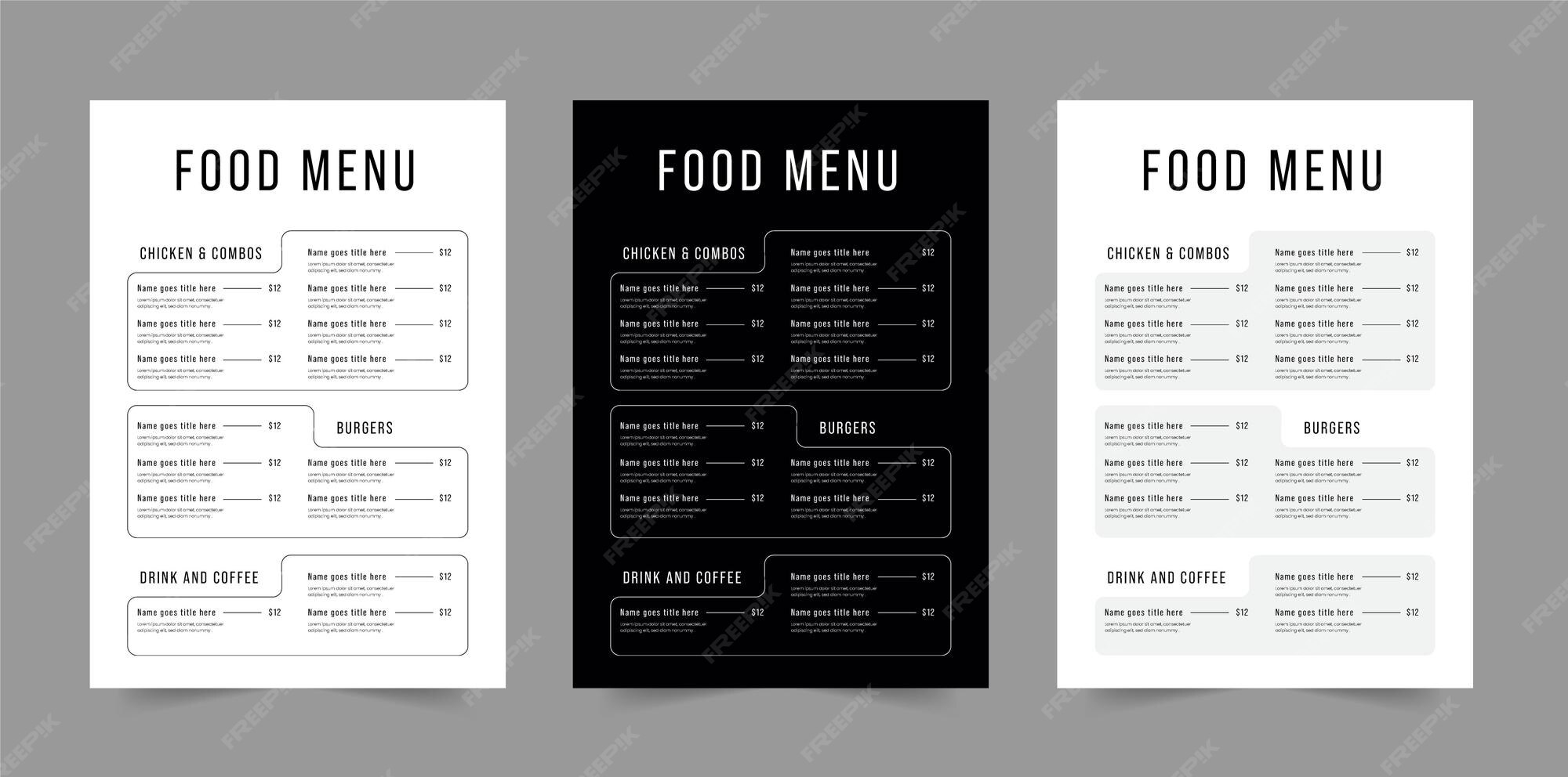 Premium Vector | Food menu template