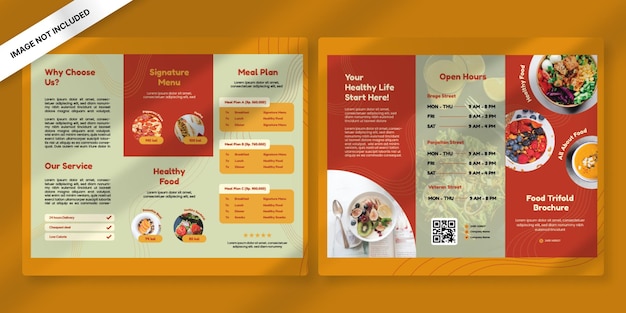 Food Menu Trifold Brochure Template