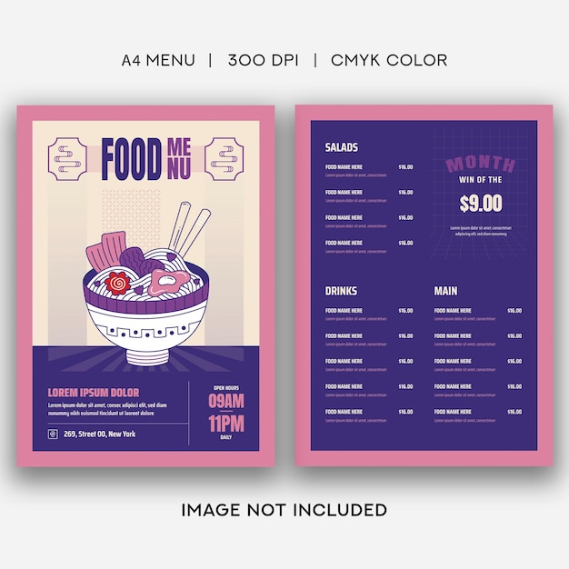 Vector food menu