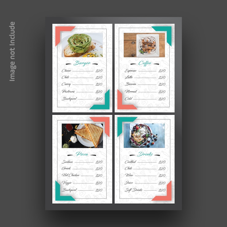 Vector food menu