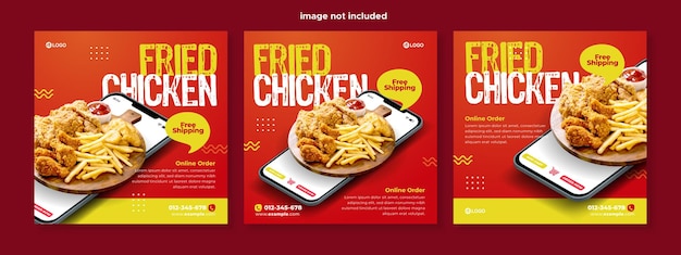 Vector food mobile social media template premium vector