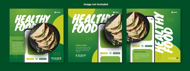 Food Mobile social media template premium vector