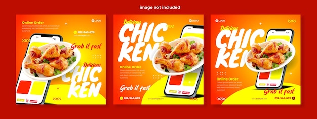 Vector food mobile social media template premium vector