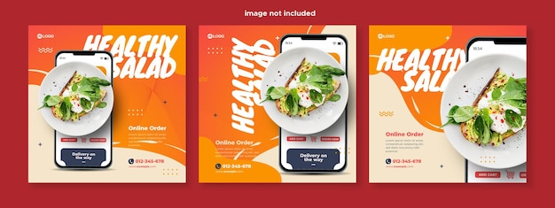 Food Mobile social media template premium vector