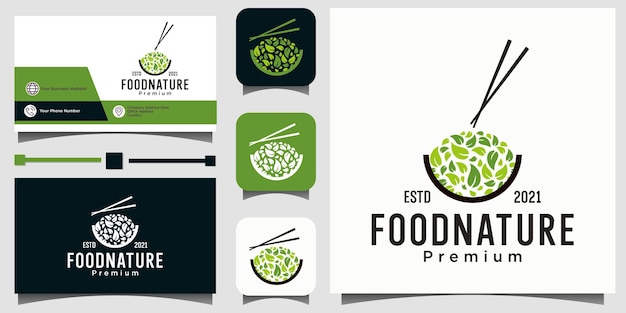 음식 자연 로고 디자인