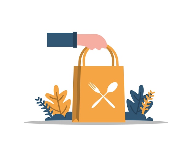 Food order delivery flat illustration