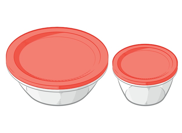 Vector food packaging box bowl plastic container