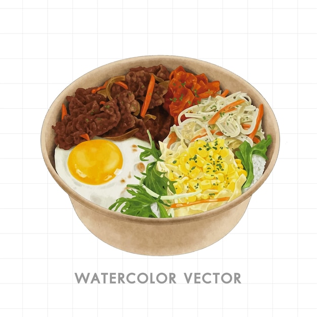 Vector food painted in watercolor