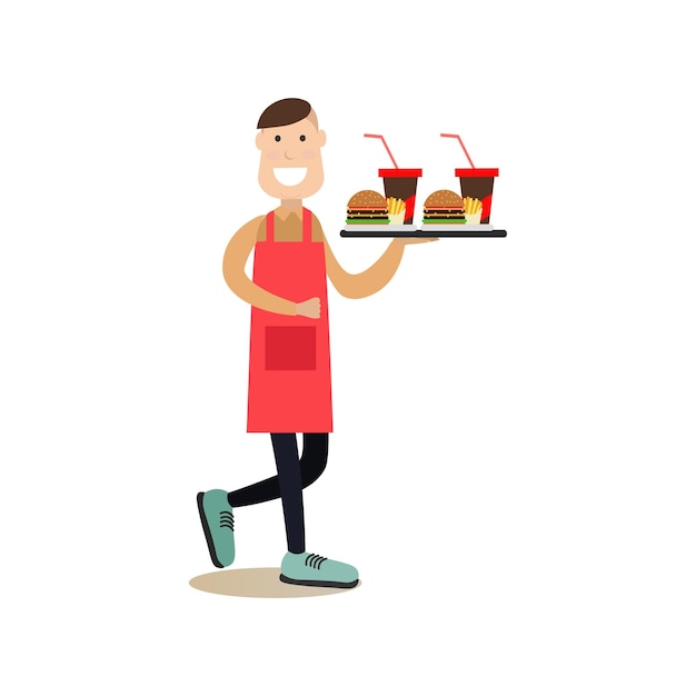 Vettore illustrazione vettoriale del concetto di persone alimentari in stile piatto