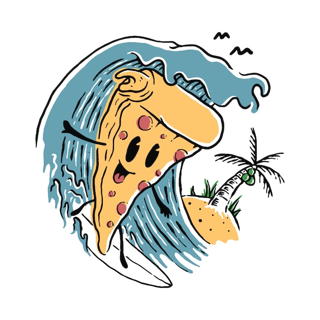 Food Pizza Lover Surfing Summer 