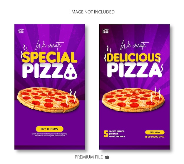 Food pizza social media promotion and instagram banner post