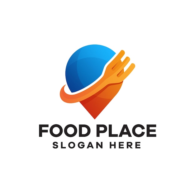 Food place gradient logo design