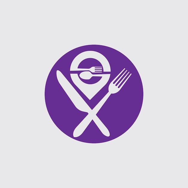 Il logo del punto cibo progetta il vettore di concetto il logo del ristorante progetta l'illustrazione del modello