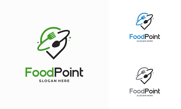 Food Point Logo ontwerpen concept vector Restaurant logo ontwerpen sjabloon illustratie