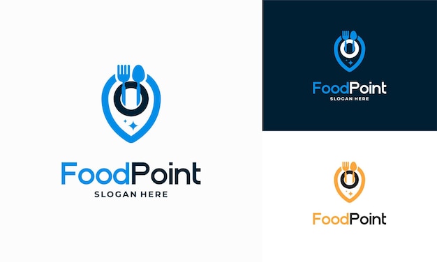 Food Point Logo ontwerpen concept vector Restaurant logo ontwerpen sjabloon illustratie