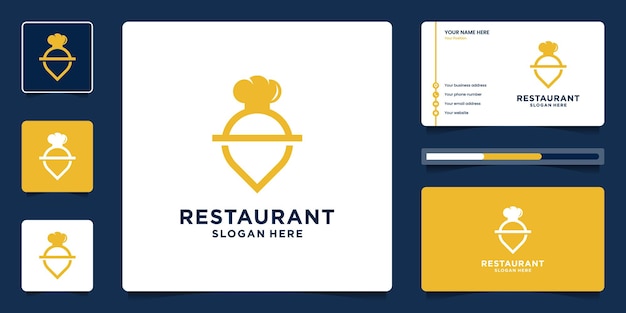 Vector food point logo template with minimal
