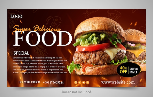 Vector food poster banner template for marketing purposes