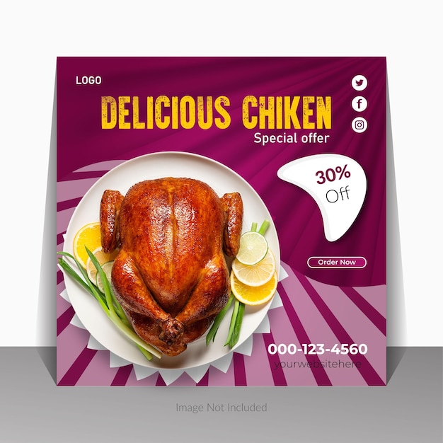 Vector a food poster design for delicious chicken special offer