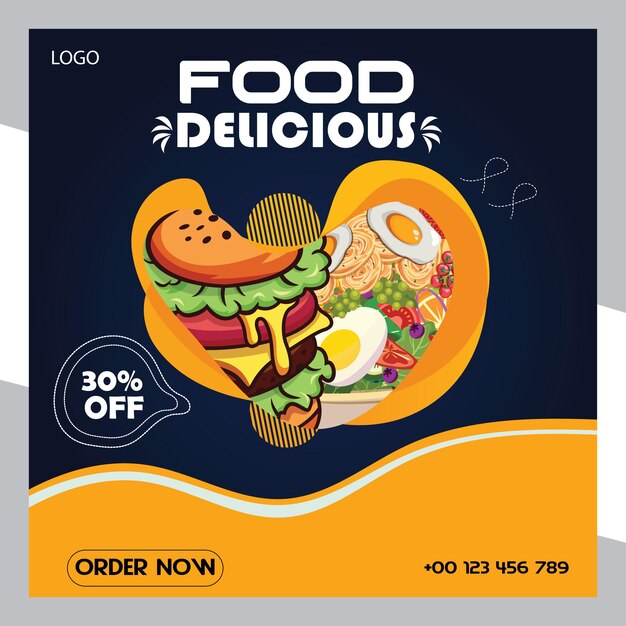 Vector food poster design template