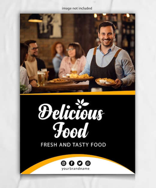 Vector food poster or flyer design template