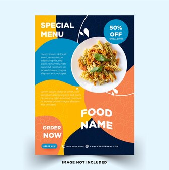 Volantino per poster di cibo con un concetto di design di tendenza
