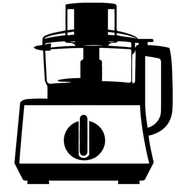 Vector food processor electronic kitchen tool in black and white