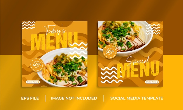 Vector food promo social media post template