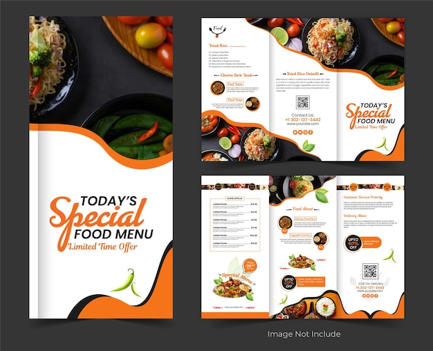 food promotion trifold brochure templatefood promotion trifold brochure template