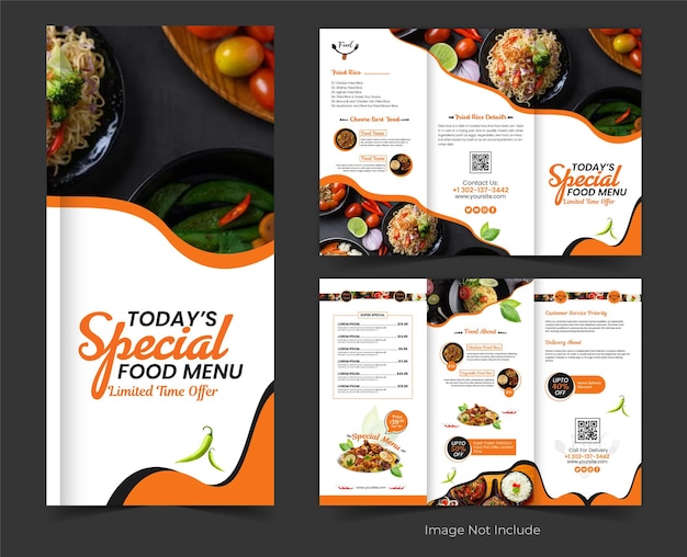 Food promotion trifold brochure templateFood promotion trifold brochure template