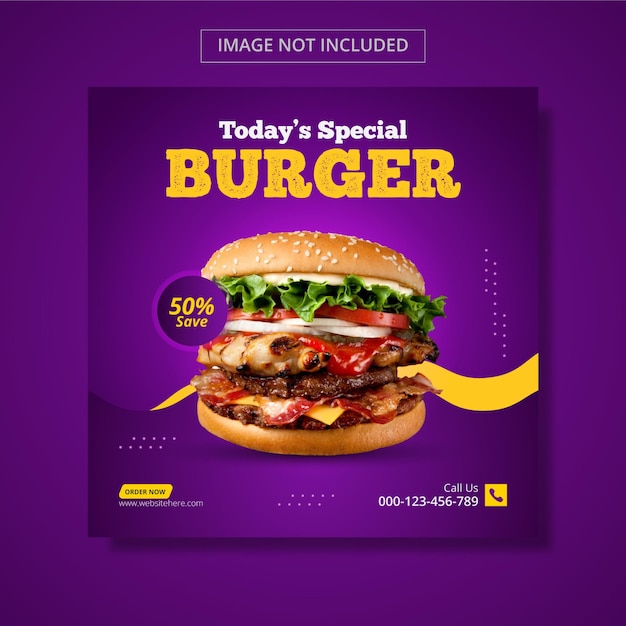 Vector food promotional social media post  banner template design