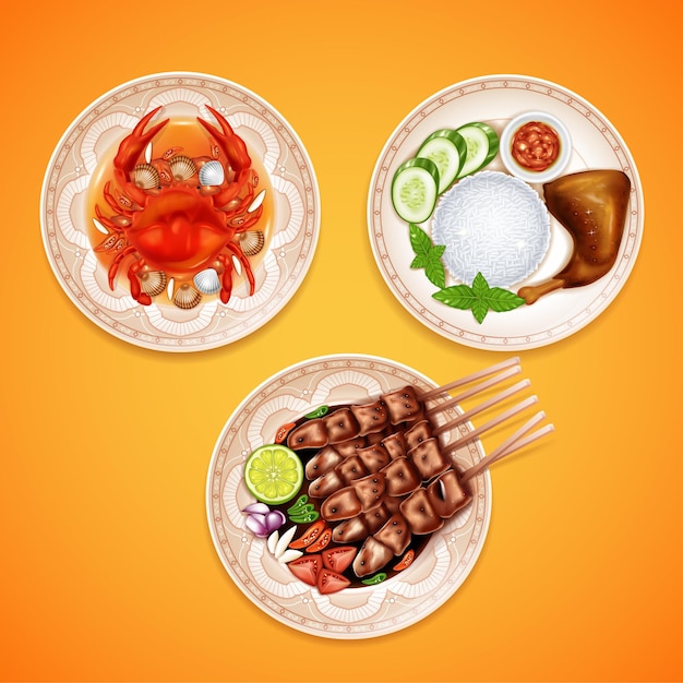 Food realistic vector delicious