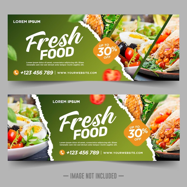 Vector food and restaurant banner design template