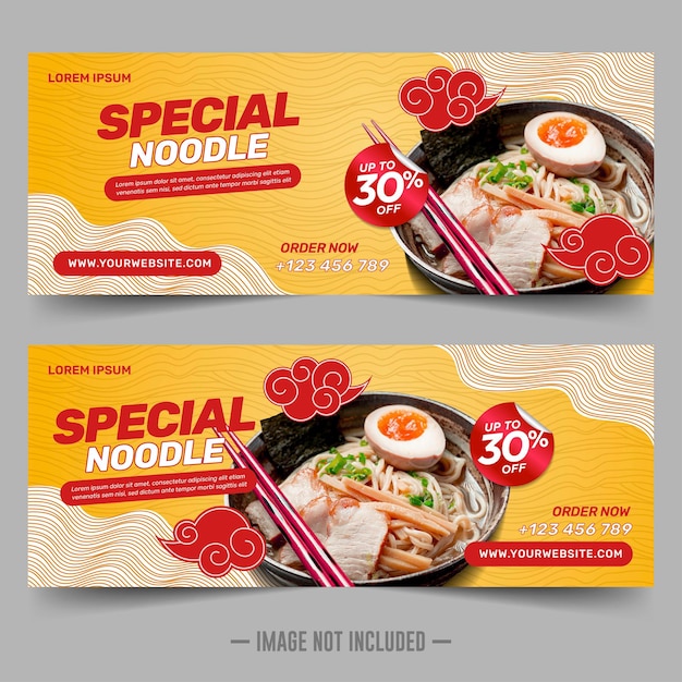 Vector food and restaurant banner design template